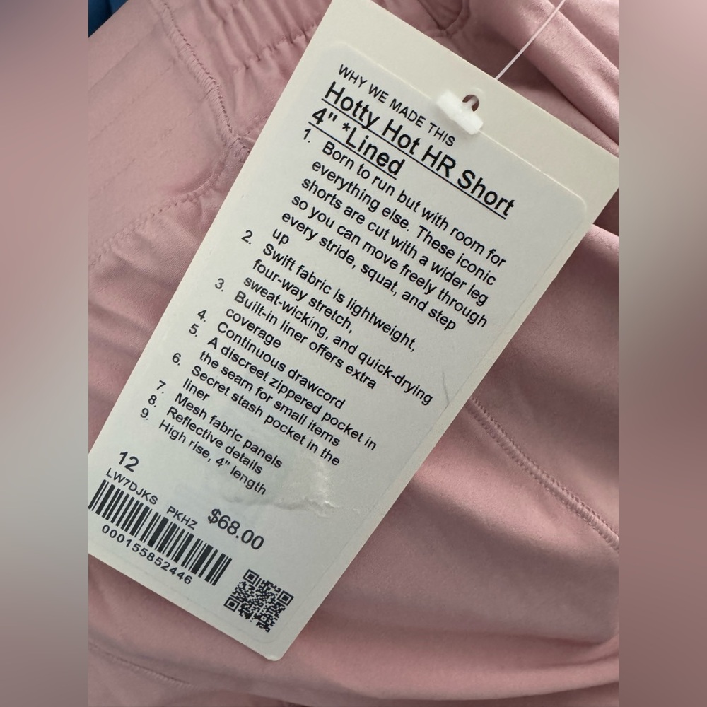 NWT LULULEMON - Pink Haze Hotty Hot HR Lined Short 4" - $68 - Size 12 - Picture 3 of 11
